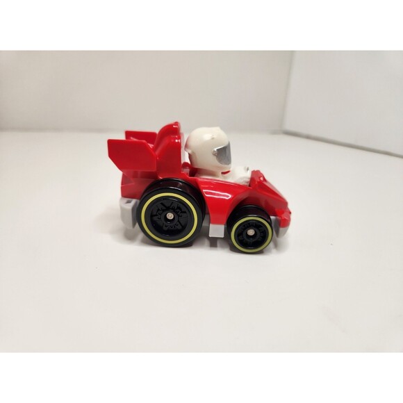 Fisher Price Little People Race Car Red Wheelies White Helmet - Picture 4 of 7